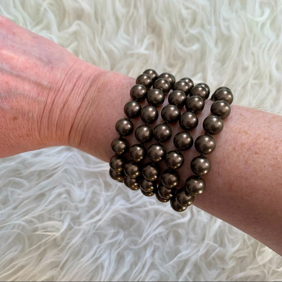 Multi-strand brown pearl bracelet NEW No tags One Size beaded - Picture 1 of 8